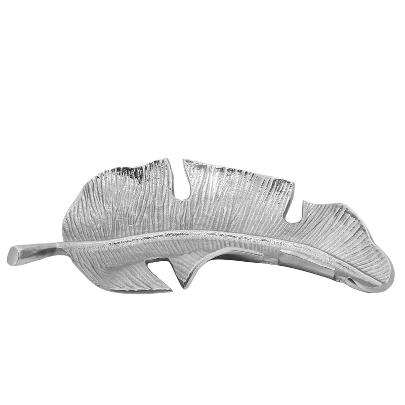 METAL, 13 TROPICAL LEAF TRAY, SILVER