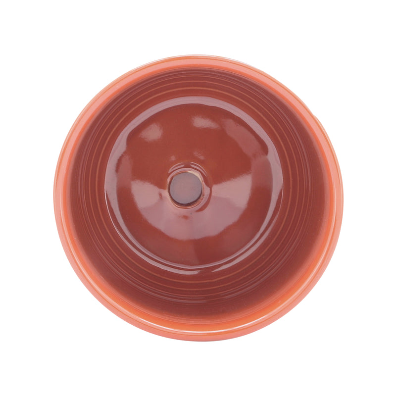 CER, 5 PLANTER W/ SAUCER, ORANGE