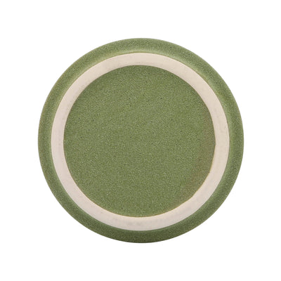 CER, 6 CIRCLES PLANTER W/ SAUCER, OLIVE