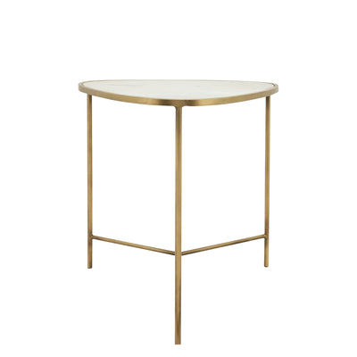 METAL, S/2 18/20 SIDE TABLES, WHITE/GLD