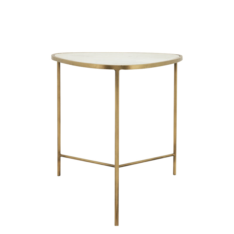 METAL, S/2 18/20 SIDE TABLES, WHITE/GLD