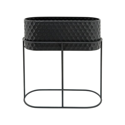 METAL, S/2 20/24 OVAL PLANTERS, BLACK