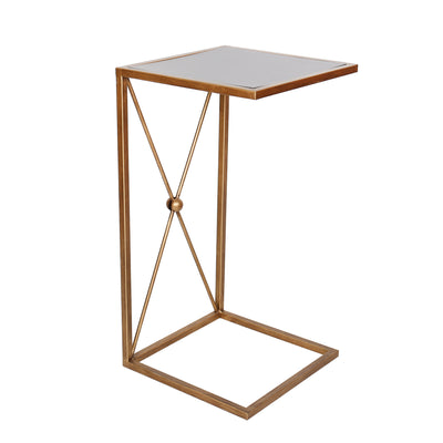 METAL/GLASS, SQUARE C-TABLE, GOLD