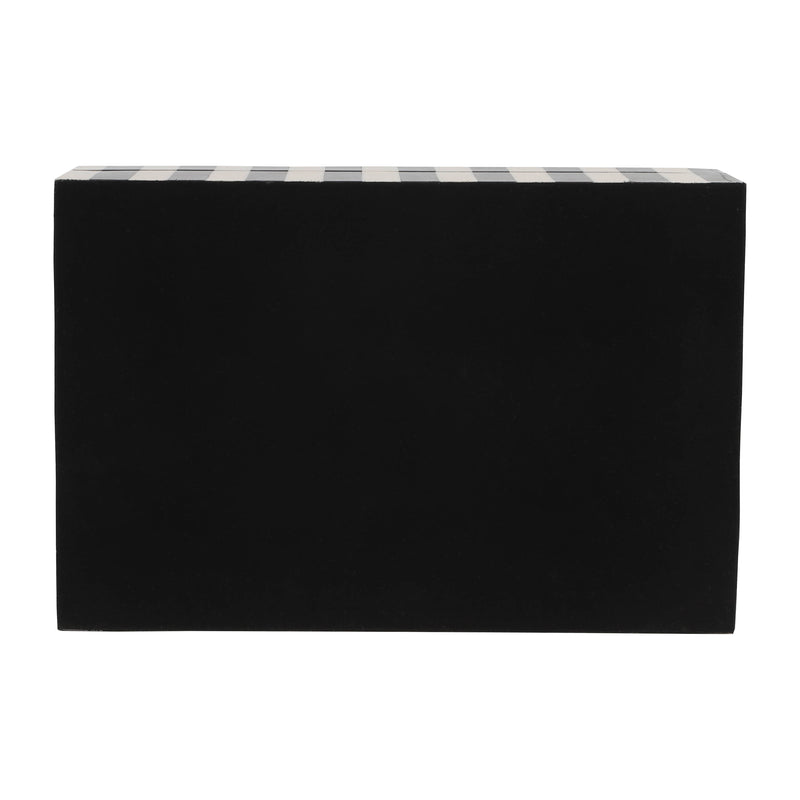 Resin, S/2 10/12 Harlequin Boxes, Black/White