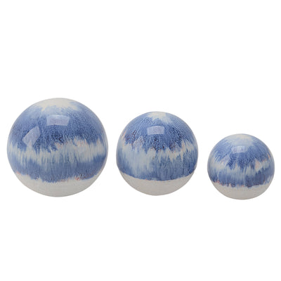 CER, S/3 TIE-DYE ORBS, 4/5/6 BLUE