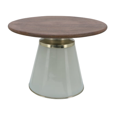 Wooden Top, 17H Nebular Coffee Table, Cream