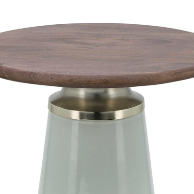 WOODEN TOP, 18H NEBULAR SIDE TABLE, CREAM