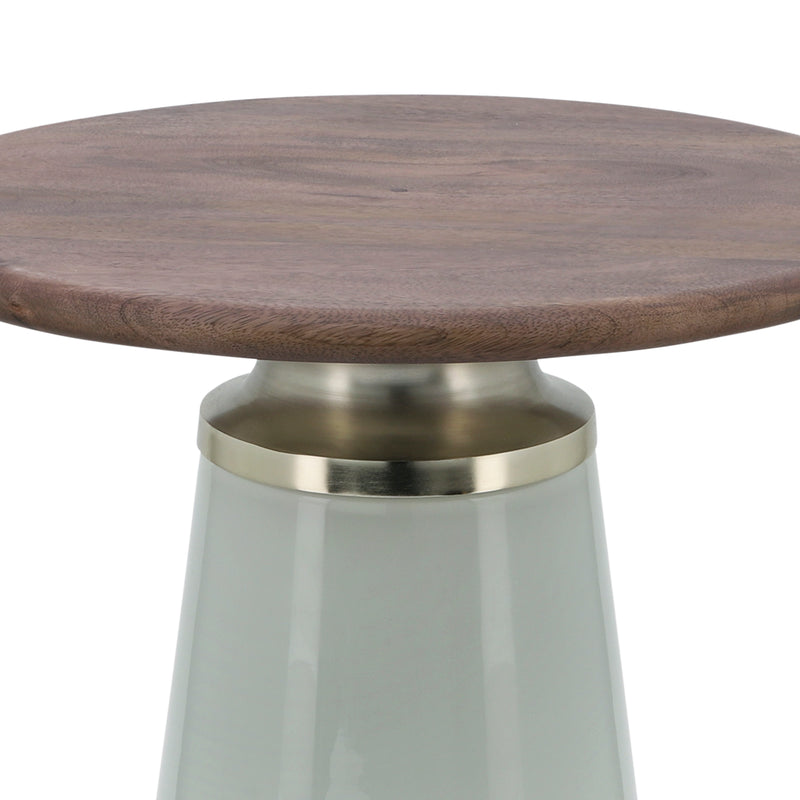 WOODEN TOP, 18H NEBULAR SIDE TABLE, CREAM