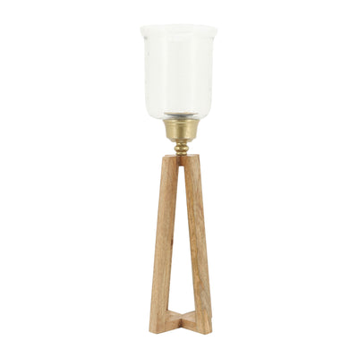 Wood, 23H Torch Candle Holder, Natural