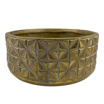 Resin, 15D Textured Planter, Gold