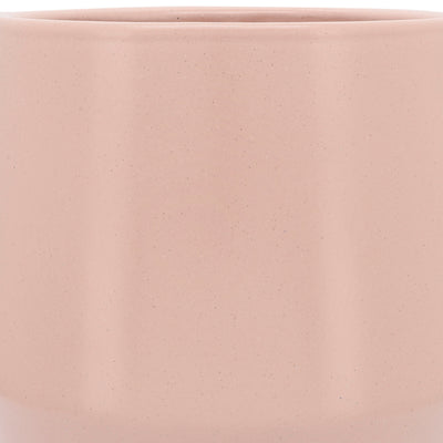 Cer, S/2 7/10D Planters W/ Saucer, Blush