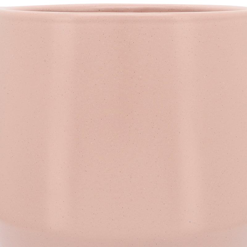 Cer, S/2 7/10D Planters W/ Saucer, Blush