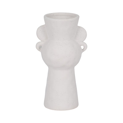 8 Rough Totem Bud Vase, White