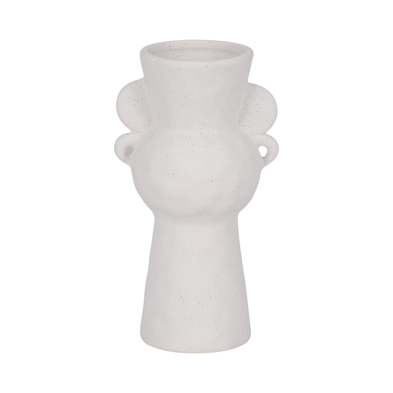 8 Rough Totem Bud Vase, White