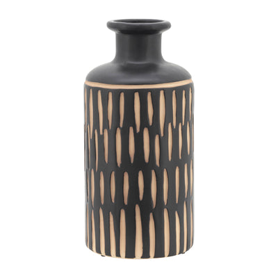 CER, 10H TRIBAL VASE, BLACK