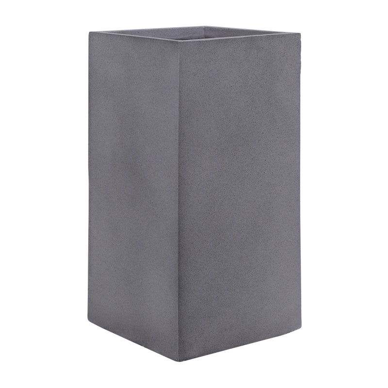 Resin, S/2 11/13D Square Nested Planters, Gray