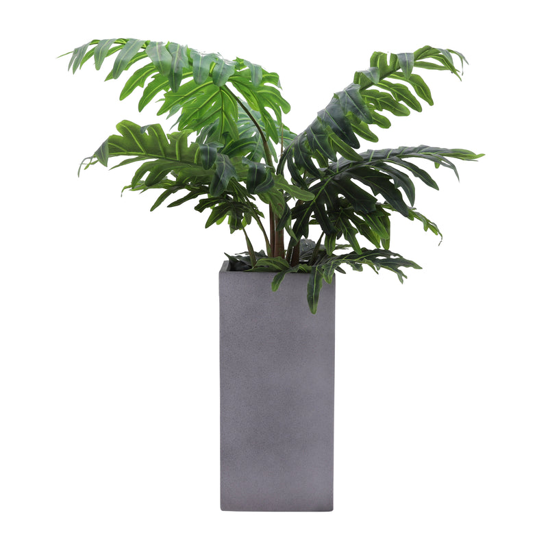 Resin, S/2 11/13D Square Nested Planters, Gray