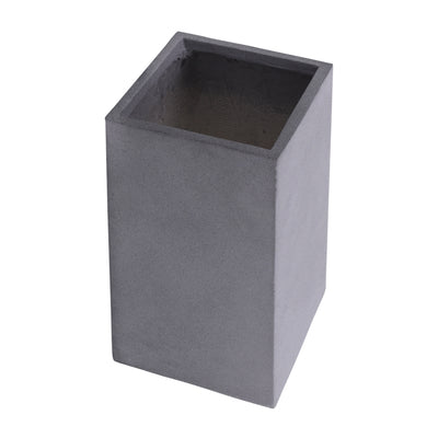 Resin, S/2 11/13D Square Nested Planters, Gray