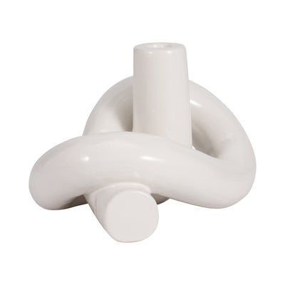 CER, 10 LOOPY CANDLE HOLDER, WHITE