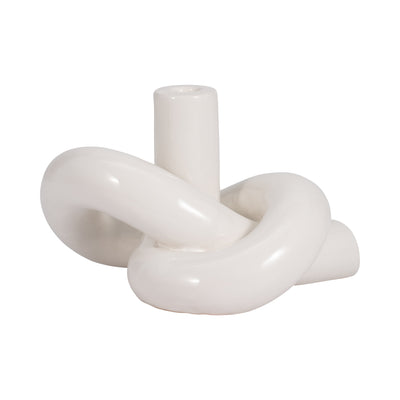 CER, 10 LOOPY CANDLE HOLDER, WHITE