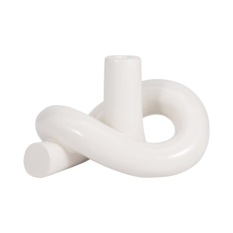 CER, 10 LOOPY CANDLE HOLDER, WHITE