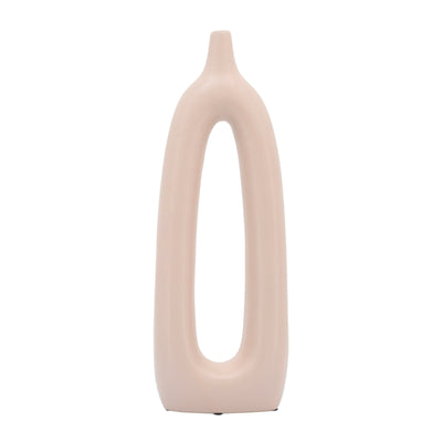 CER, 14H OPEN CUT-OUT VASE, BLUSH