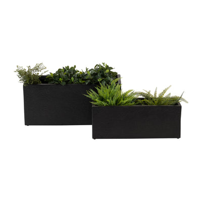 Resin, S/2 24/28D Nested Rectangular Planters, Bl