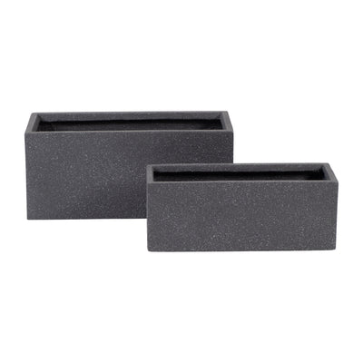 Resin, S/2 24/28D Nested Rectangular Planters, Gr