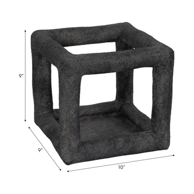 10 Textured Open Square Object, Black