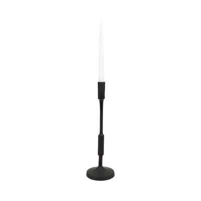 METAL, 16H TAPER CANDLE HOLDER, BLACK