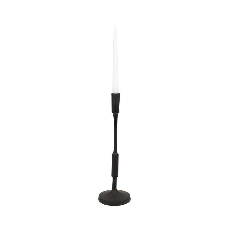 METAL, 16H TAPER CANDLE HOLDER, BLACK