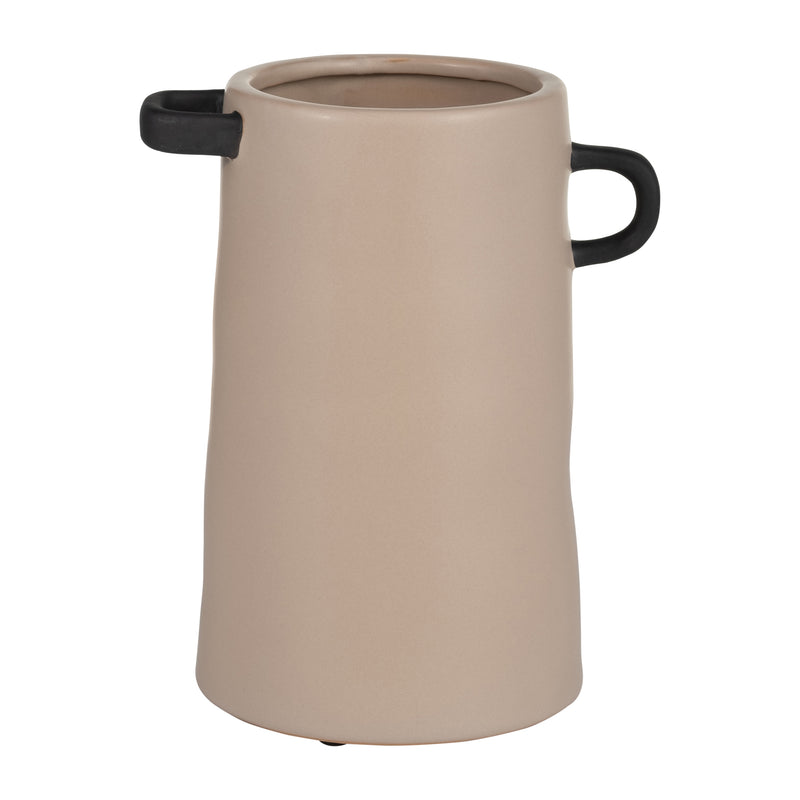 CER, 9H EARED VASE, IRISH CREAM