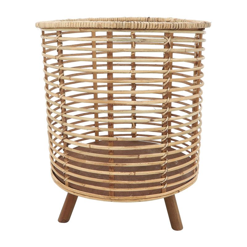 Rattan, S/2 12/14D Woven Planters, Brown