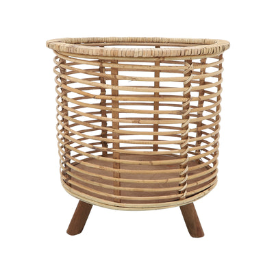 Rattan, S/2 12/14D Woven Planters, Brown