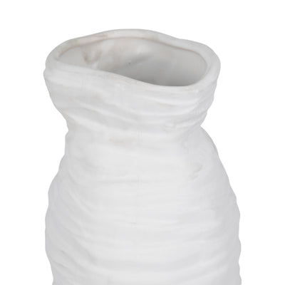 19 Horizontal Ribbed Matte Vase, Ivory