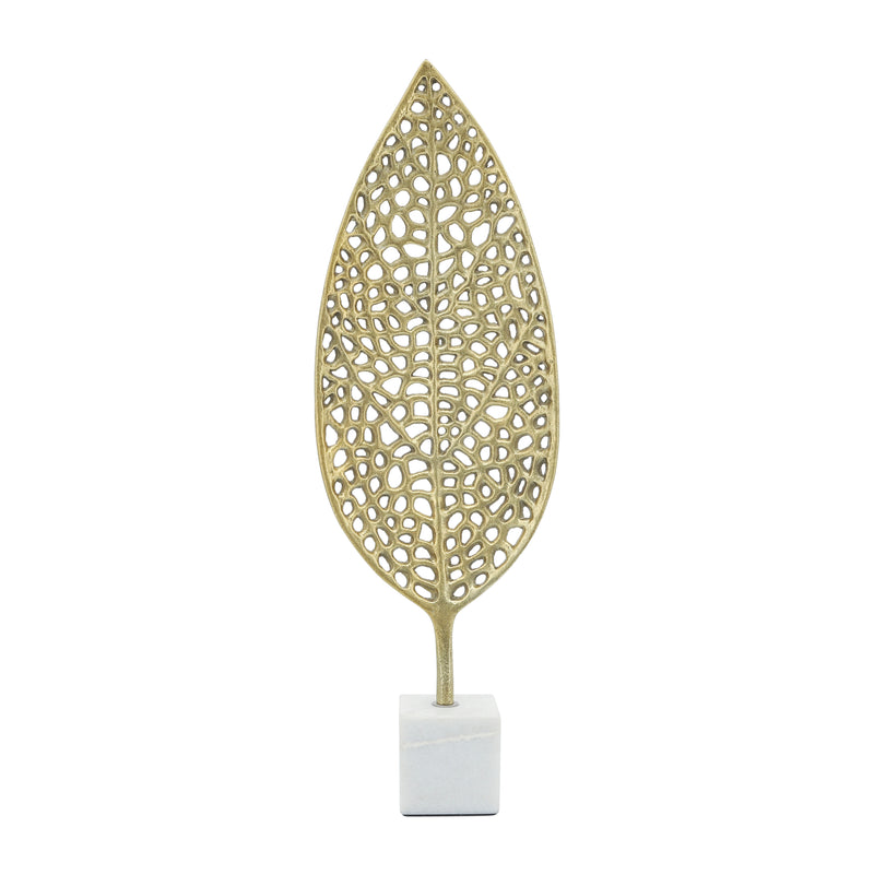 METAL, 24H LEAF ON STAND, GOLD