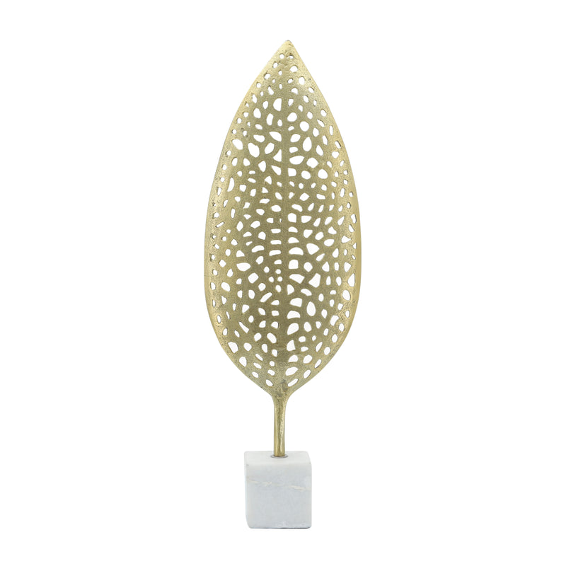 METAL, 24H LEAF ON STAND, GOLD