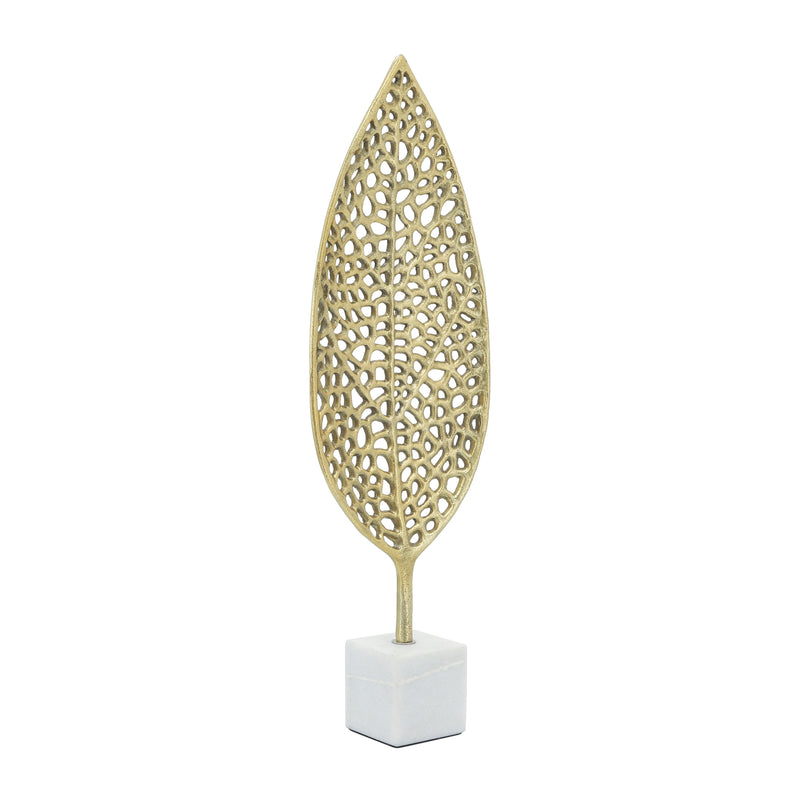 METAL, 24H LEAF ON STAND, GOLD