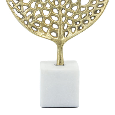 METAL, 19H LEAF ON STAND, GOLD