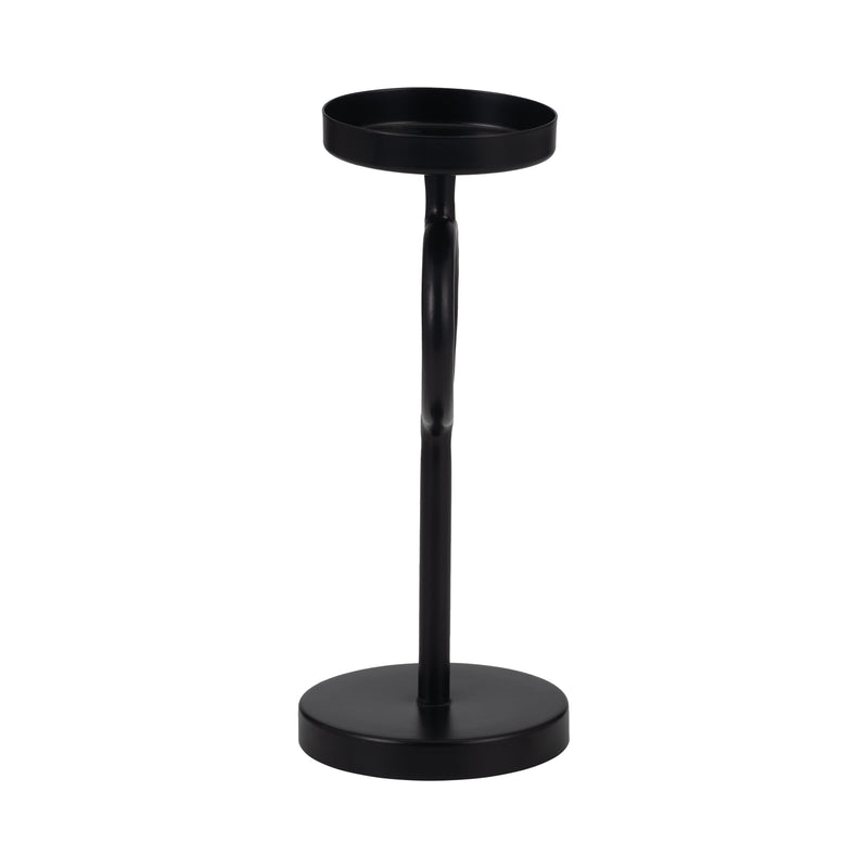 Metal, 10H Ring Candle Holder, Black