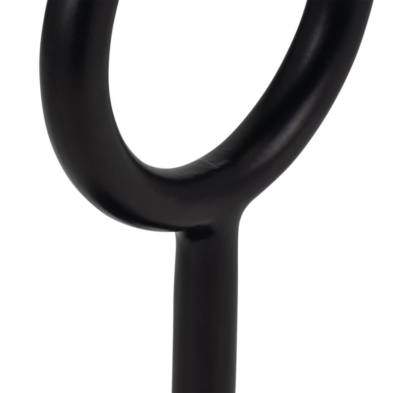 Metal, 10H Ring Candle Holder, Black