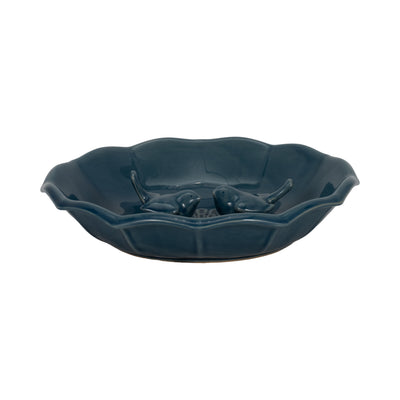 11 Flower Bird Bath, Blue