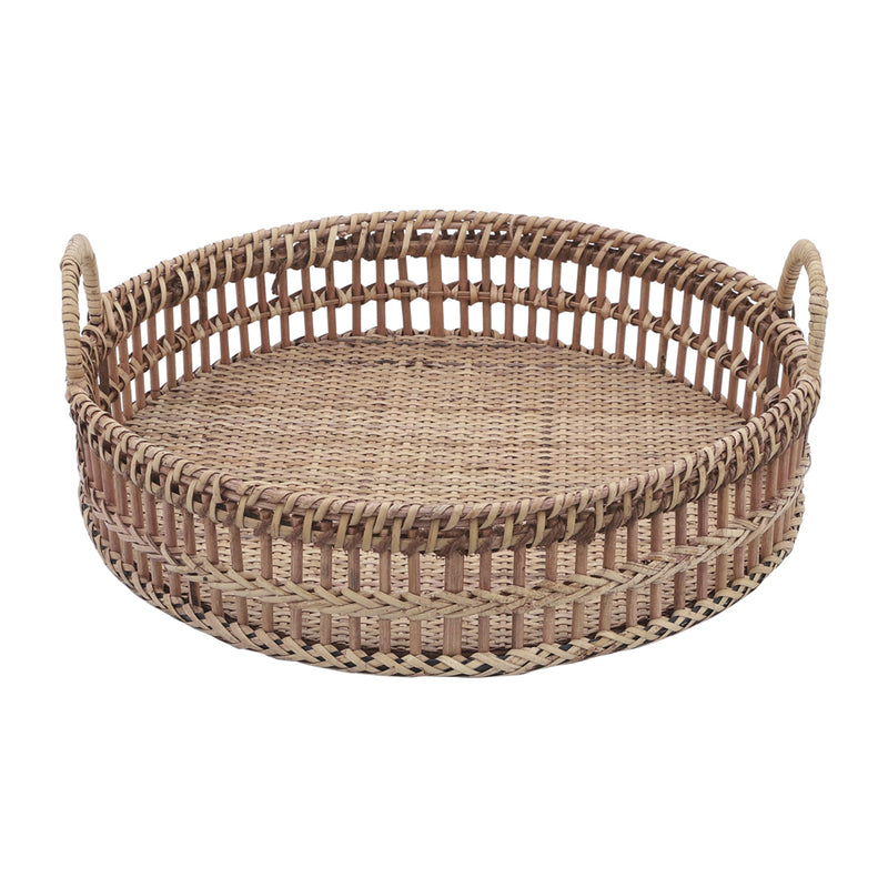 S/2 12/14 Rattan Trays, Natural