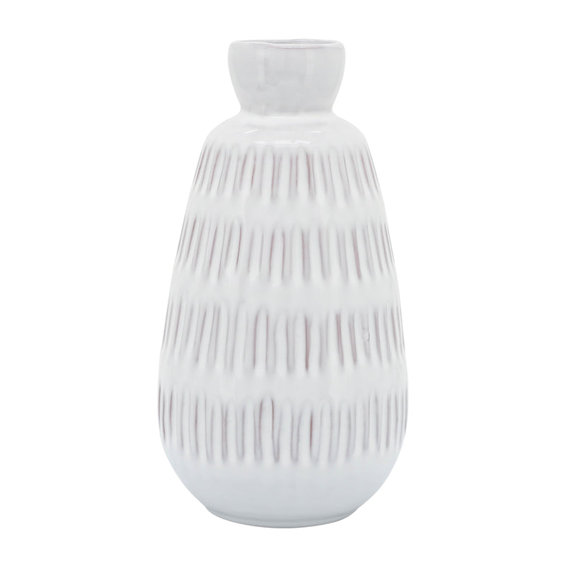 CER, 8H DIMPLED VASE, WHITE