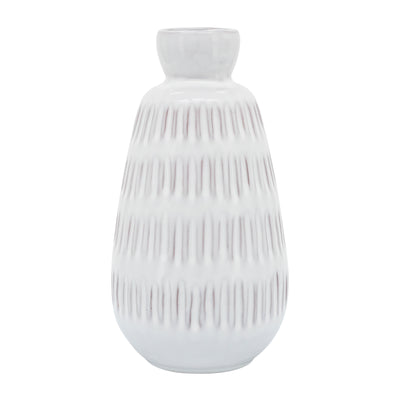 CER, 8H DIMPLED VASE, WHITE