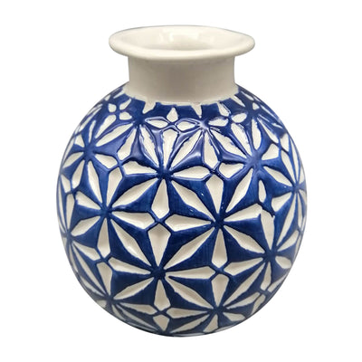 CER, 6H DAISY VASE, BLUE