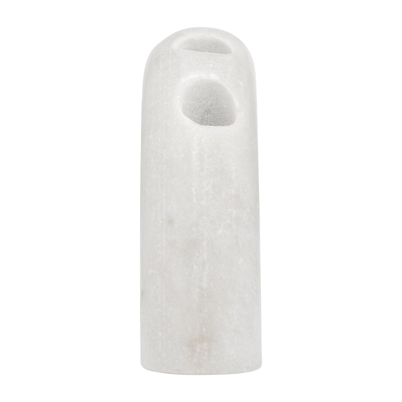 MARBLE, 10 4-TAPER CANDLE HOLDER, WHITE