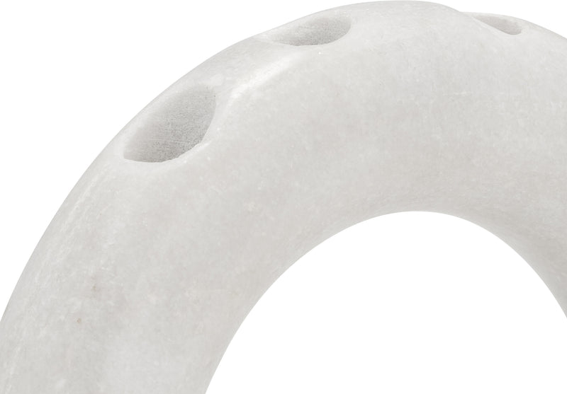 MARBLE, 10 4-TAPER CANDLE HOLDER, WHITE