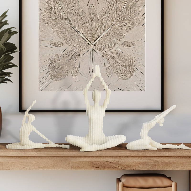 S/3 9/10/16 Ketsora Yoga Statuary, White