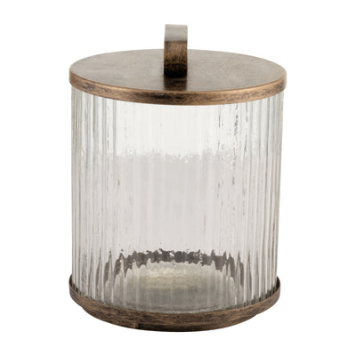 GLASS,10,ROUND BOX W/TOP HANDLE, BRASS